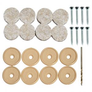 FELTAC ROUND/NAIL FELT PAD PLAST/POLY BEIGE 3/4"-1"x8PK