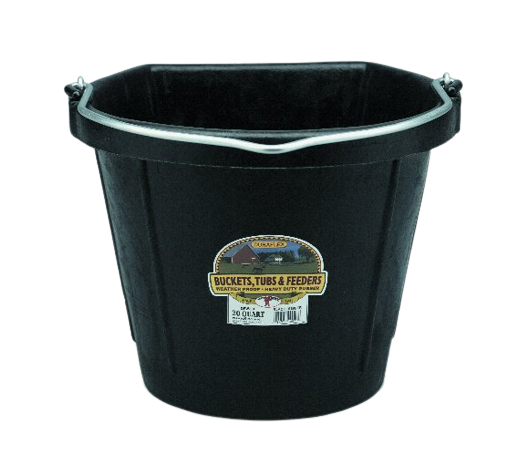 RUBBER FLAT PAIL 20QT BLACK
