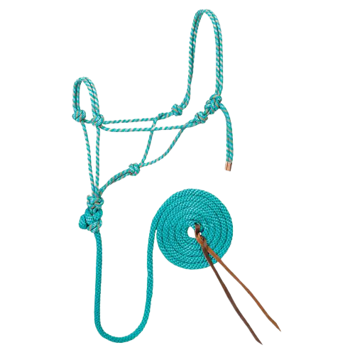 DIAMOND BRAID ROPE HALTER TL/GY