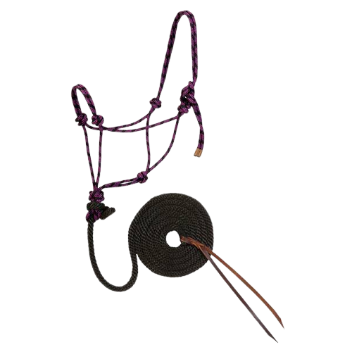 DIAMOND BRAID ROPE HALTER PRP/BL