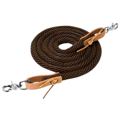 WEAVER POLY REINS BROWN 5/8"
