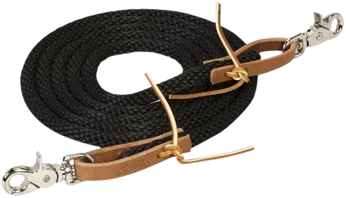 WEAVER POLY ROPER REINS BLK
