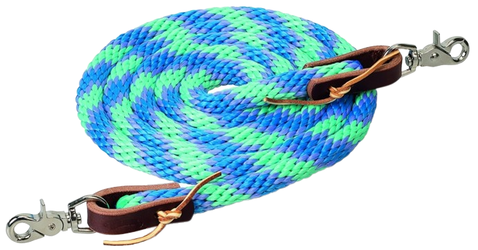POLY ROPER REINS MINT/LAV/BLUE