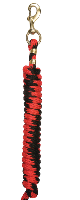 POLY LEAD ROPE 10' RD/BLK MOSAIC