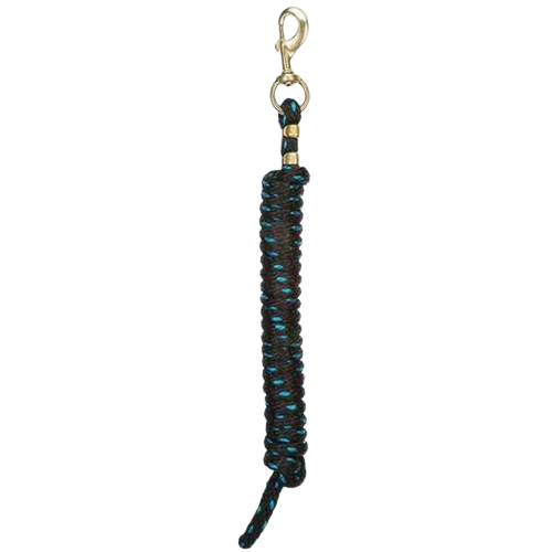 POLY LEAD ROPE 10' BLK/TURQ