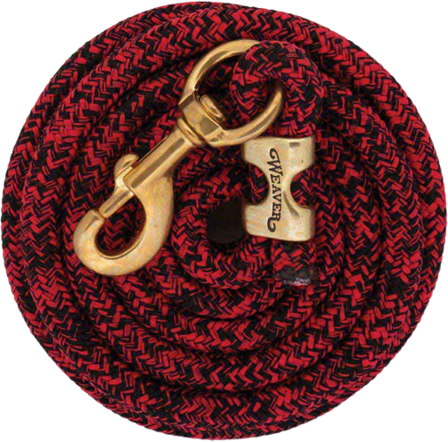 POLY LEAD ROPE 10' RED/BLK