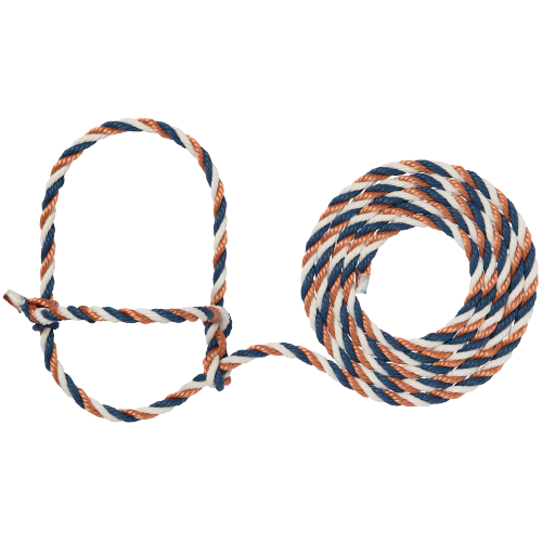 CATTLE ROPE HALTER NVY/GRY/COP