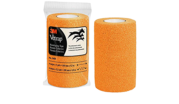 VET WRAP BANDAGE 4"X5YD ORNG