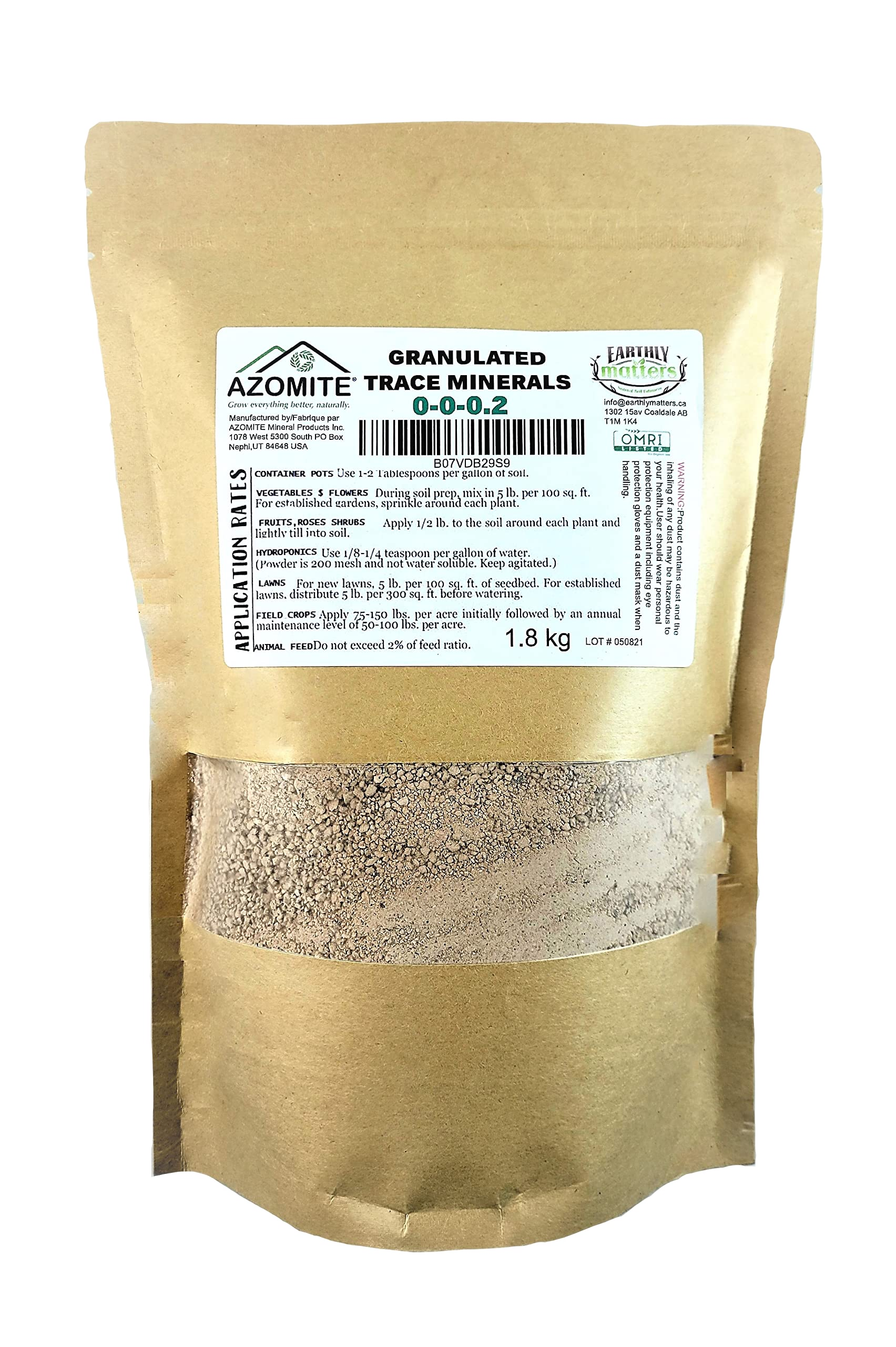 AZOMITE ORGANIC 4.4LB/2KG