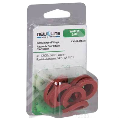 NL HOSE WASHER RUBBER RED 10PK