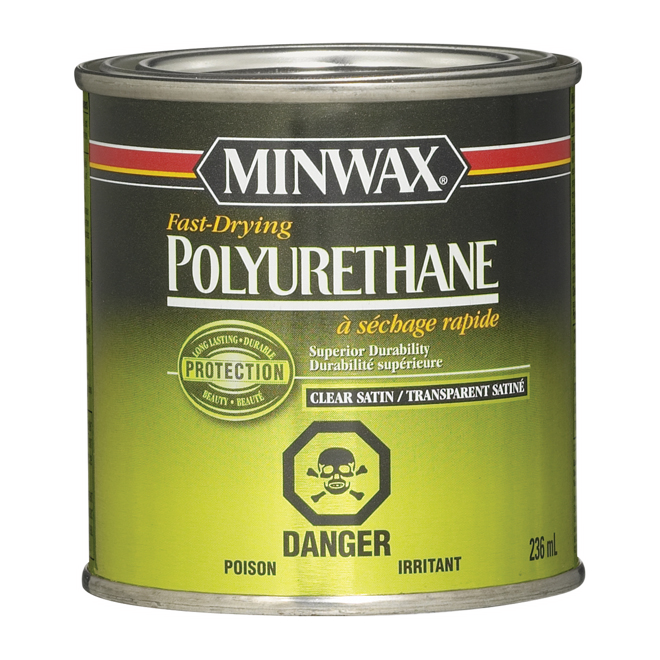 MINWAX FAST-DRYING POLYURETHANE CLEAR SATIN 236ML