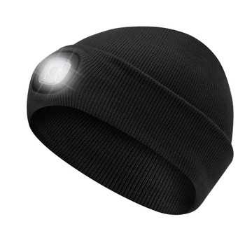 KNIT TOQUE WITH HEADLIGHT BLACK