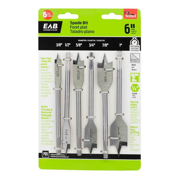 EAB PRO SPADE BIT SET 6PC