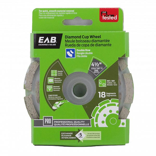 EAB DIAMOND CUP WHEEL DBL 4-1/2"