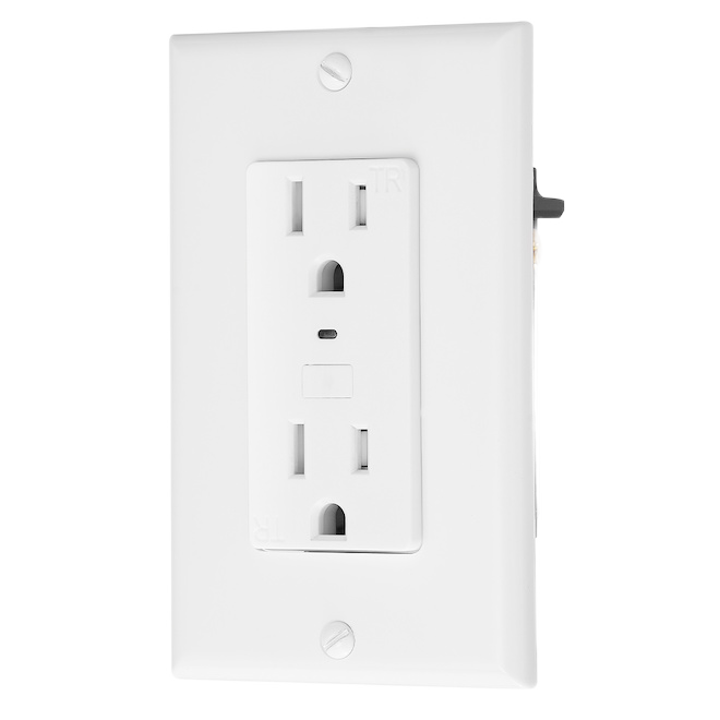 GLOBE ELECTRIC 2 OUTLETS RECEPTACLE WI-FI WHITE 15AM 125V