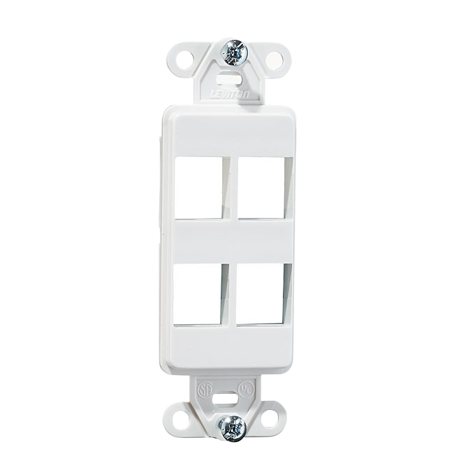 LEVITON COMPUTER WALLPLATE DECO (4) QUADRUPLE WHITE