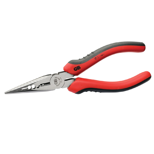 GARDNER BENDER LONG NOSE CRIMPING PLIERS STAIN.STEEL RED/BLACK 6"