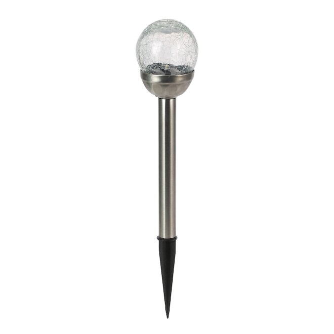 LUXWORX BALL CRACKLE SOLAR LIGHT PLASTIC/LED SILVER