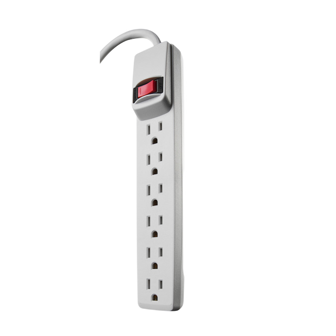 WOODS 6 OUTLET POWER BAR PLASTIC WHITE 4'