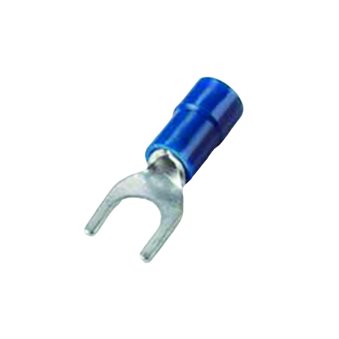 IBERVILLE 16-14 AWG SPADE TERMINAL METAL+VINYL BLUE 8-10x9/PK