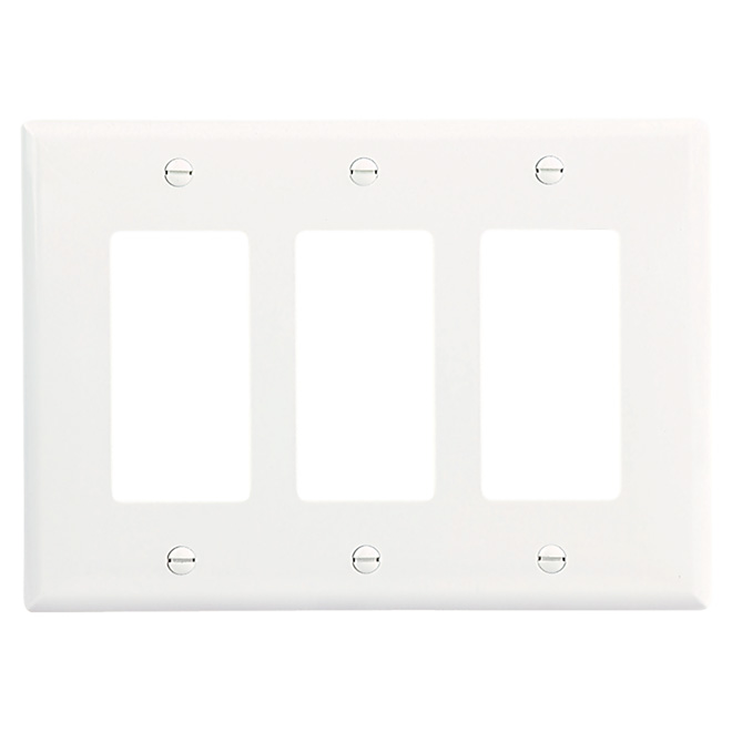 MID-SIZE TRIPLE WALL PLATE DECORA WHITE