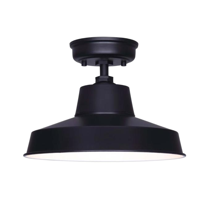CANARM MAZU/SEMI-FL FLUSHMOUNT METAL MATTE BLACK 100W-1LGHT