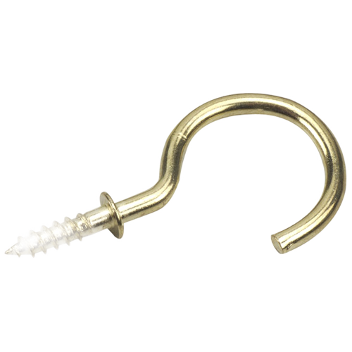 ONWARD WIDE BASE CUP HOOK STEEL BRASS 1 1/4"x1 3/4"xPK2
