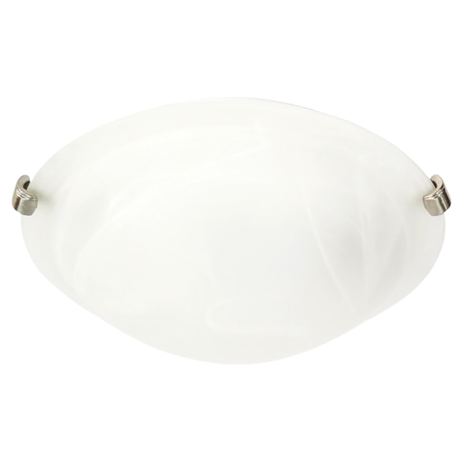 UBERHAUS LED FLUSHMOUNT STEEL WHITE 12x4" 17W