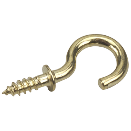 ONWARD WIDE BASE CUP HOOK STEEL BRASS 5/8"x1"xPK5