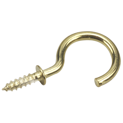 ONWARD WIDE BASE CUP HOOK STEEL BRASS 7/8"x1 5/16"xPK5