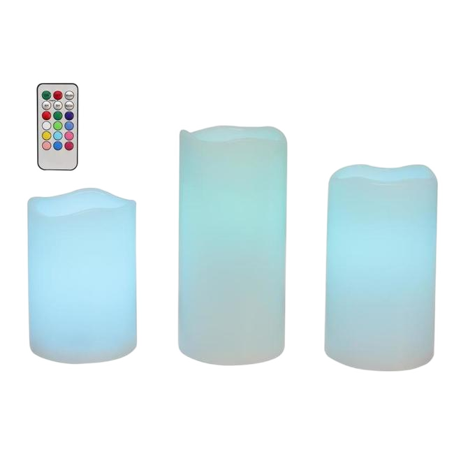 LED CANDLE WH 18 FUNCTIONS 3PK