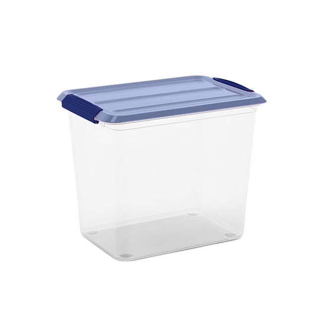 KIS LATCH STORAGE BOX PLASTIC CLEAR/BLUE 25L