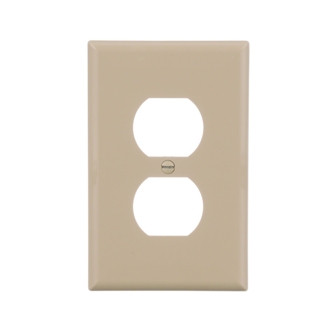 EATON DUPLEX WALL PLATE 1G POLYCARB. IVORY