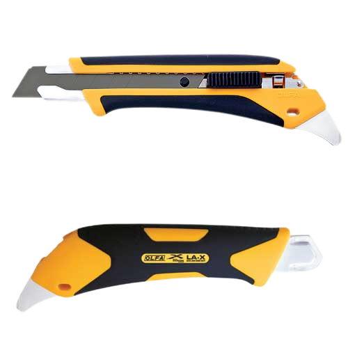 OLFA LA-X UTILITY KNIFE FIBERG/RUBB. YELLOW/BLCK 18MM