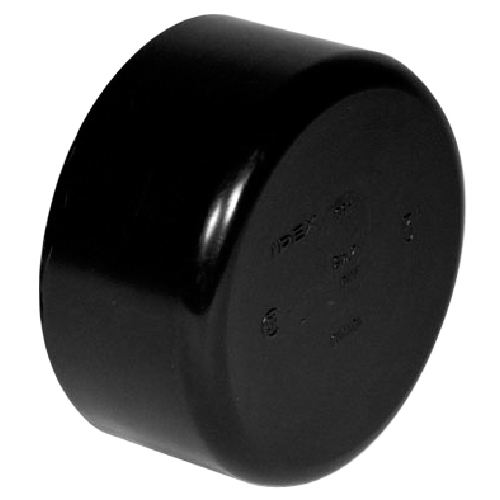 IPEX HUB PERMANENT CAP ABS-DWV BLACK 4"