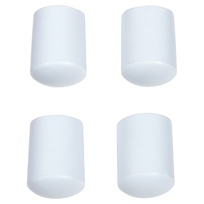 MADICO ROUND LEG TIP VINYL WHITE 3/4"x4PK