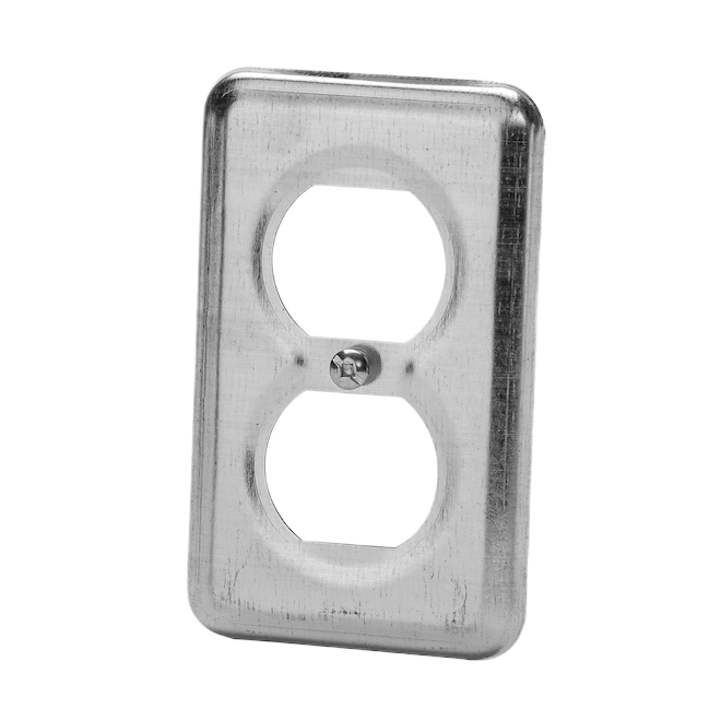 IBERVILLE DUPLEX RECEP BOX COVER METAL GREY 4x2 3/8"