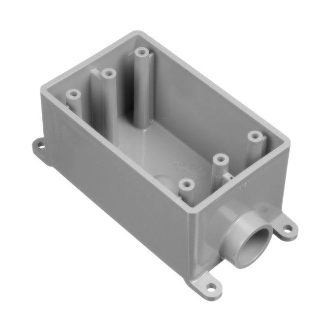 CARLON 1 GANG SWITCH BOX PVC GREY 1/2"