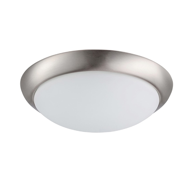 PROJECT SOURCE LED FLUSHMOUNT STEEL,GLASS NICKEL 13"