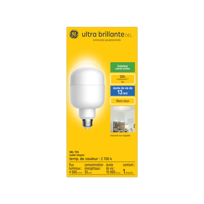 GE A23 BULB LED GLASS SOFT WHITE 300W 1PK