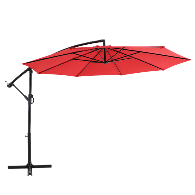 STYLE SELECTIONS OFFSET UMBRELLA ALUM/FABRIC RED 10'