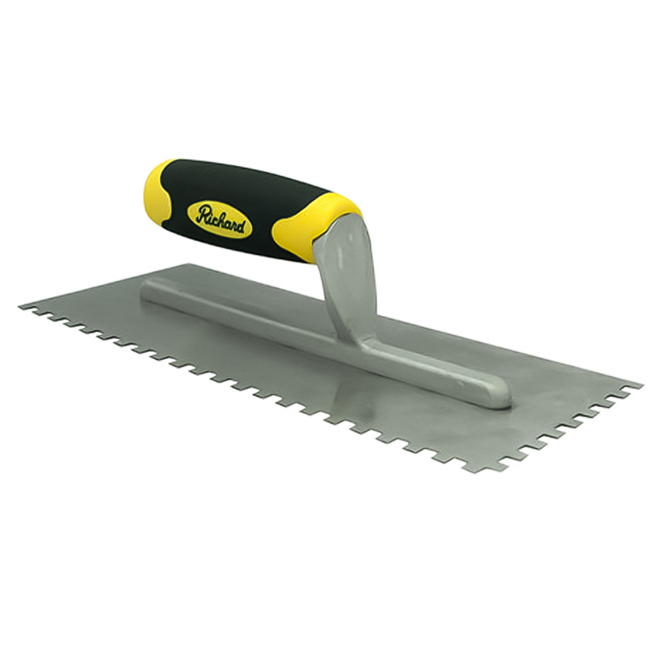 RICHARD SQUARE TEETH GLUE TROWEL CARB.STEEL 1/4x1/4x1/4"