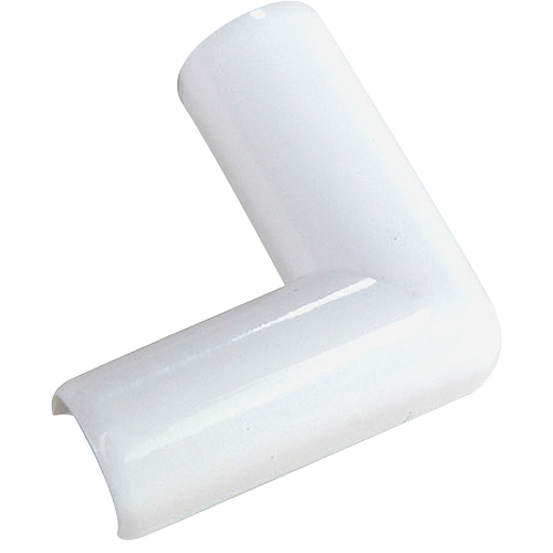 DURALINE FLAT ELBOW WIRE COVER ROUNDED WHITE