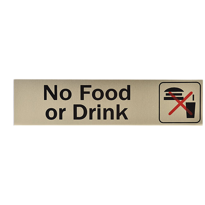 KLASSEN NO FOOD O.DR SIGN METAL BLACK 2"x8"