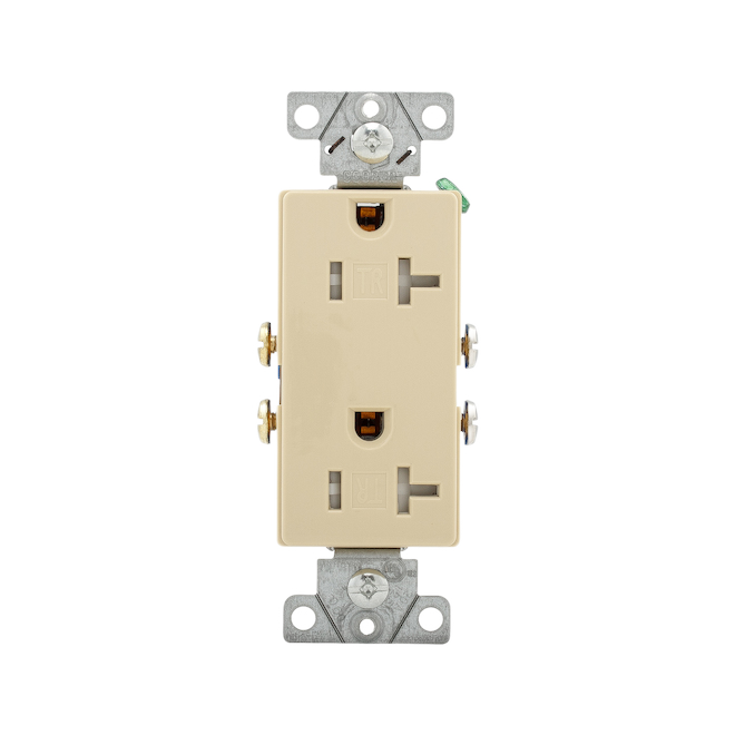 EATON DECO RECEPTACLE DUPLEX IVORY 20AM