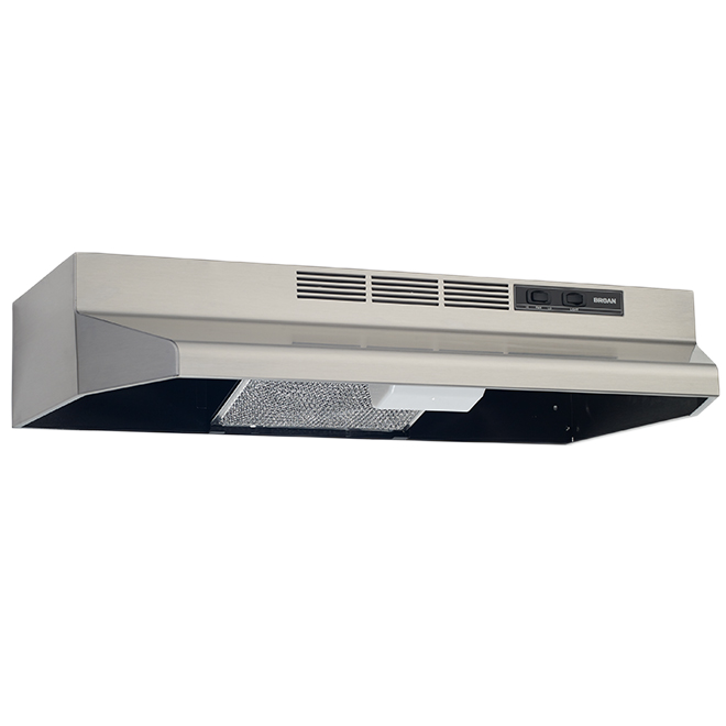 BROAN UNDERCABINET RANGE HOOD STEEL STAIN.STEEL 210CFM-30"