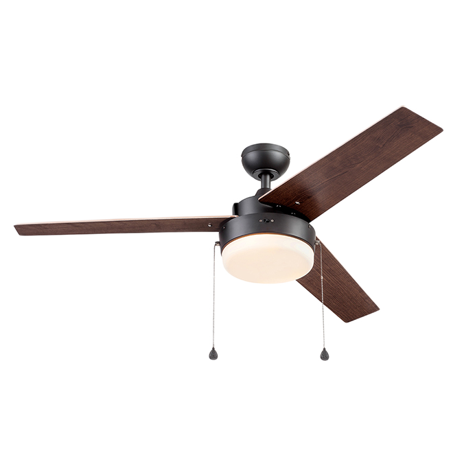 HARBOR BREEZE CEILING FAN STEEL/WOOD BRONZE 52" 3BLAD 1LGT