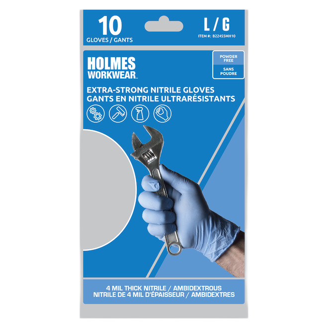 DISPOSABLE NITRILE GLOVE 10PK L