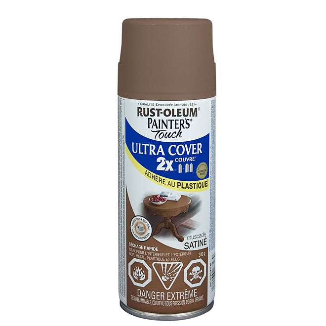 PAINTER'S TOUCH ULT.COVER 2X INT/EXT PAINT AERO.SATIN NUTMEG 340GR