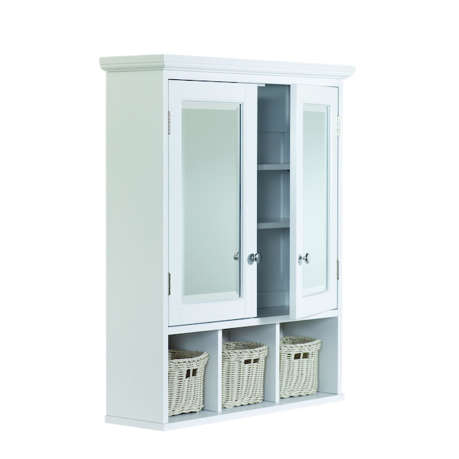 ALLEN + ROTH WITH BASKET MEDECINE CABINET MDF WHITE 24.75"x30"x7"